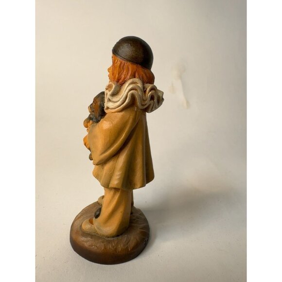Vintage ANRI Figurine "Ed Michel Oks" Child Holding Puppy Hand-Carved Wood Italy - Picture 15 of 16